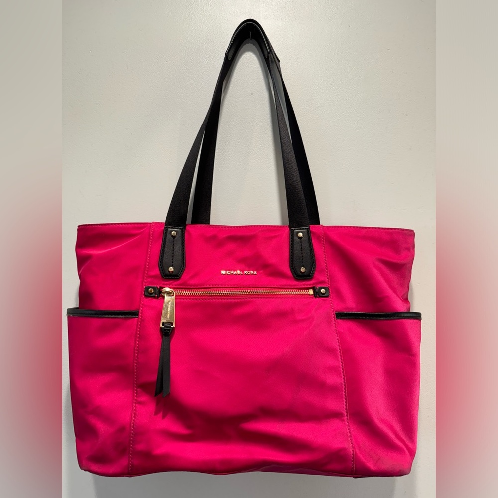 Michael Kors Large Hot Pink Nylon Tote Bag